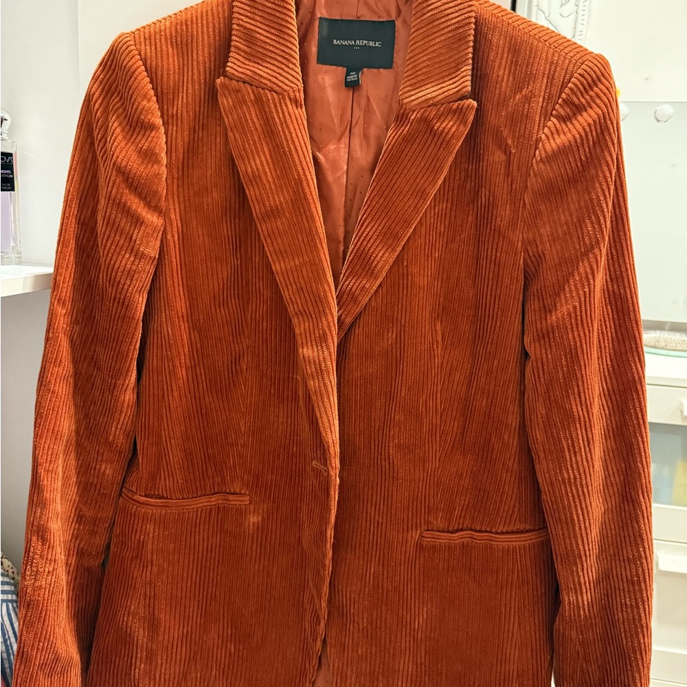 Banana Republic Women's Orange Corduroy Blazer